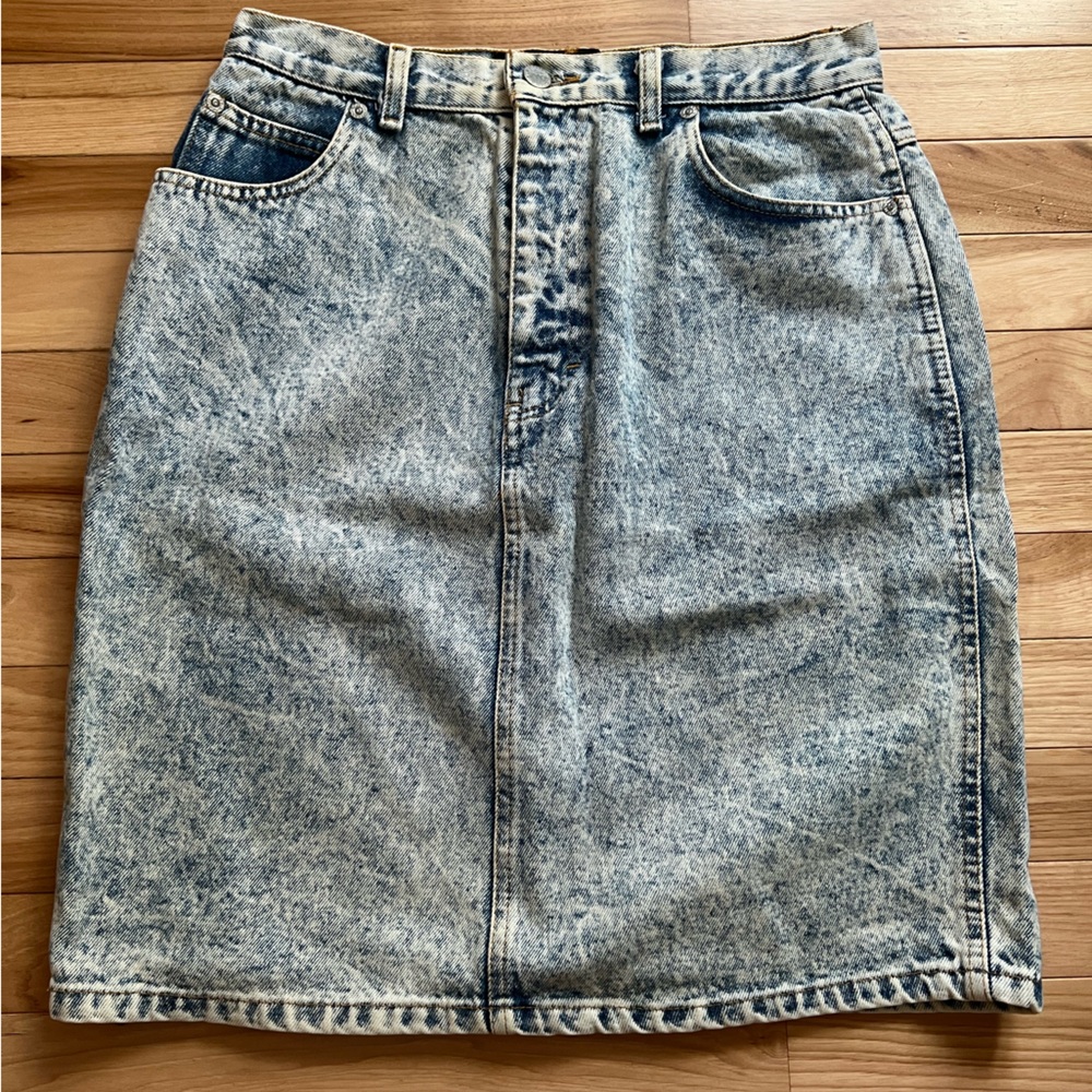 Vintage Sasson Acid Wash Denim Skirt